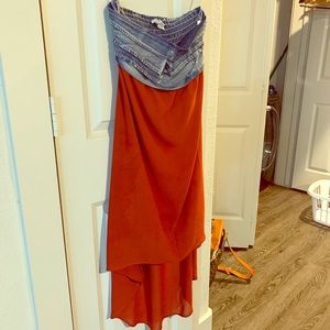 Strapless Denim summer dress